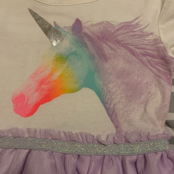 Cat & Jack Girls Size L 10 12 Large Unicorn Dress Tulle Long Sleeve Fall - Picture 3 of 14